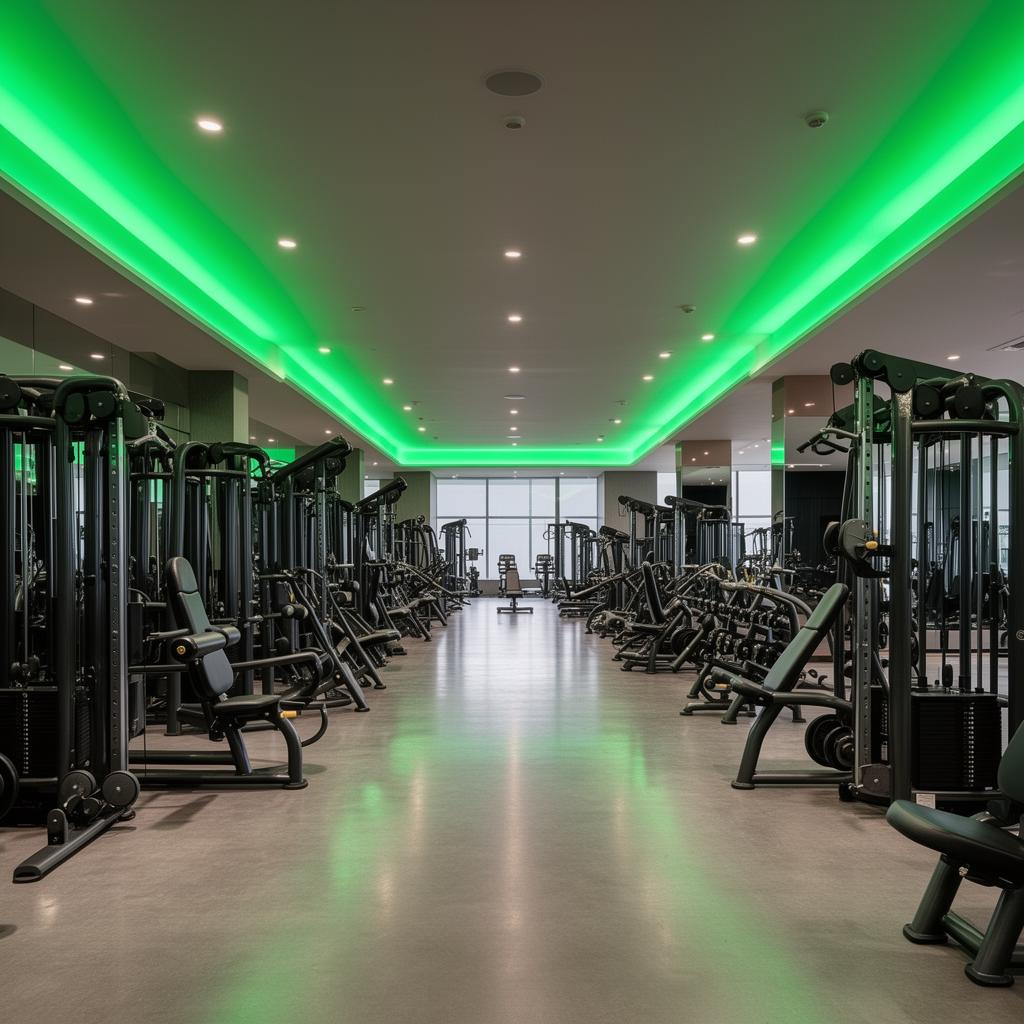 Sala de musculação ampla na Seven by Seven